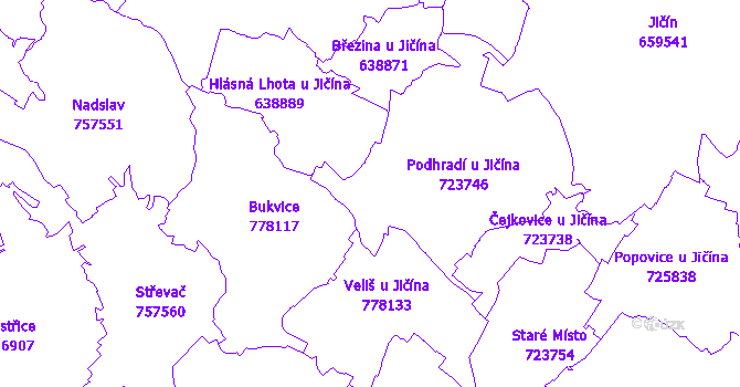 Katastrální mapa Podhradí