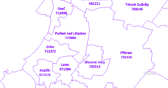 Katastrální mapa Podlesí