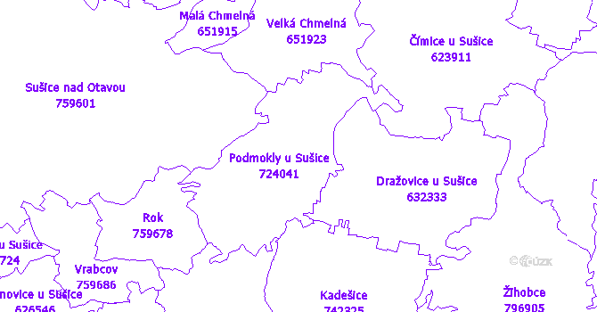 Katastrální mapa Podmokly