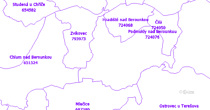 Katastrální mapa Podmokly