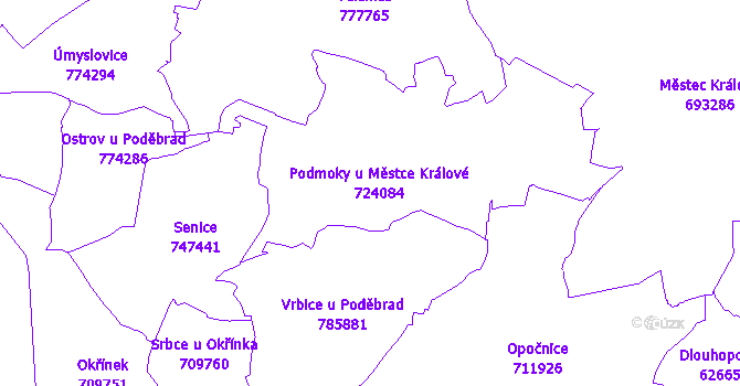 Katastrální mapa Podmoky