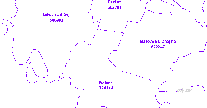 Katastrální mapa Podmolí
