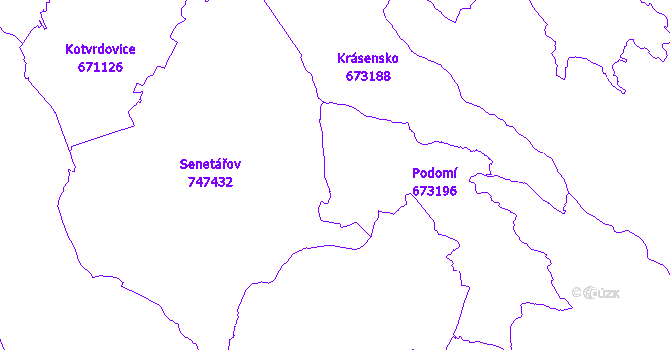 Katastrální mapa Podomí