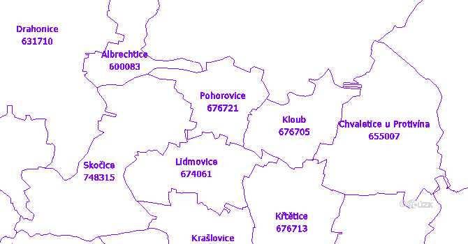 Katastrální mapa Pohorovice