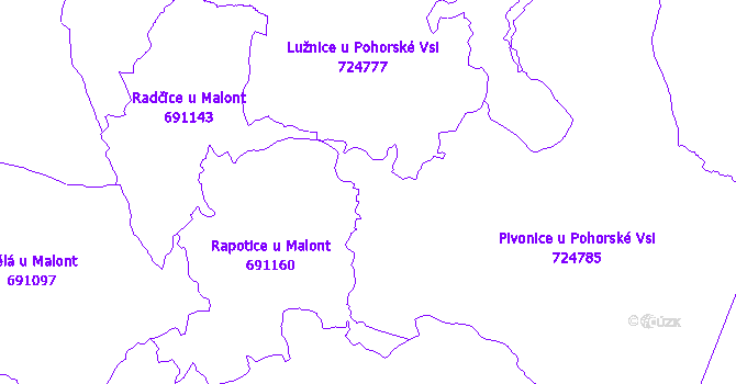 Katastrální mapa Pohorská Ves