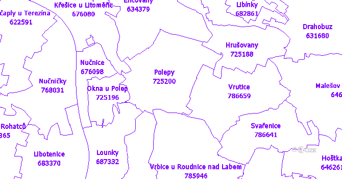 Katastrální mapa Polepy