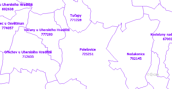 Katastrální mapa Polešovice
