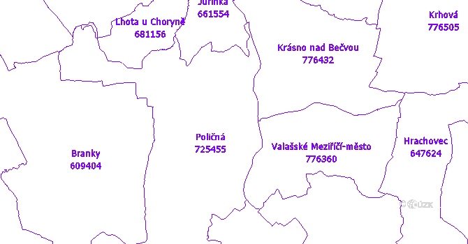 Katastrální mapa Poličná