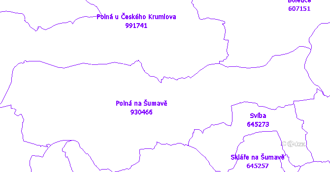 Katastrální mapa Polná na Šumavě