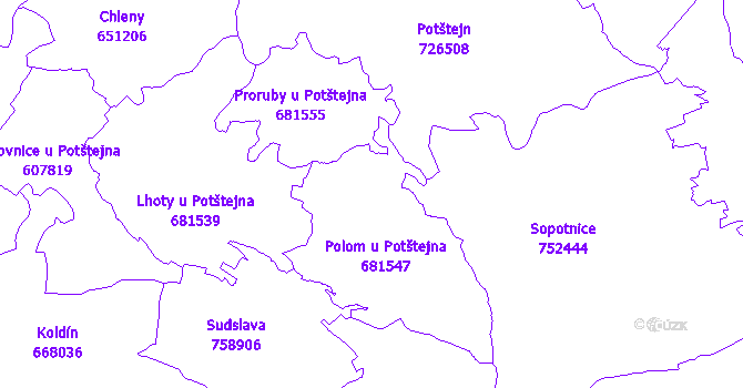 Katastrální mapa Polom