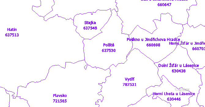 Katastrální mapa Polště