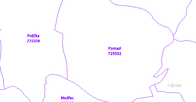Katastrální mapa Pomezí
