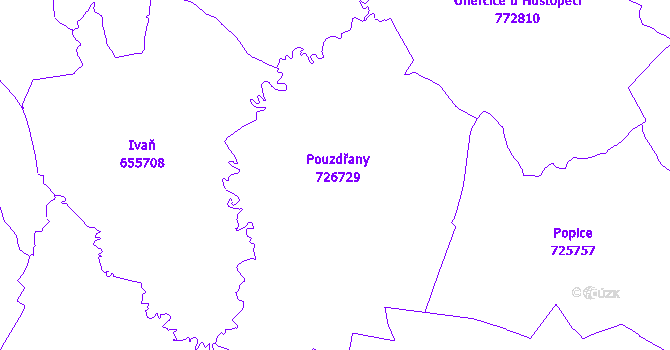 Katastrální mapa Pouzdřany