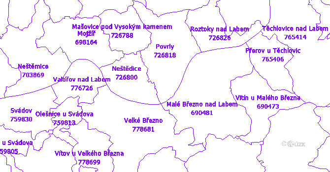 Katastrální mapa Povrly