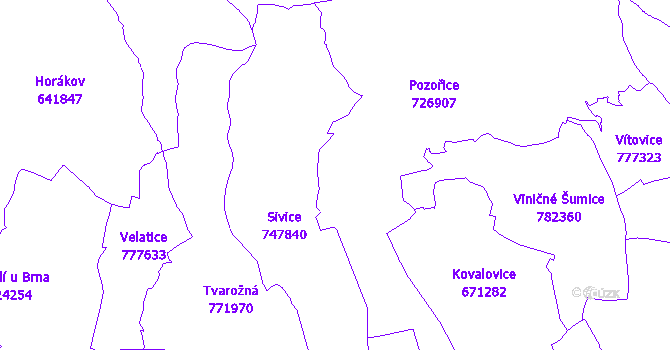 Katastrální mapa Pozořice