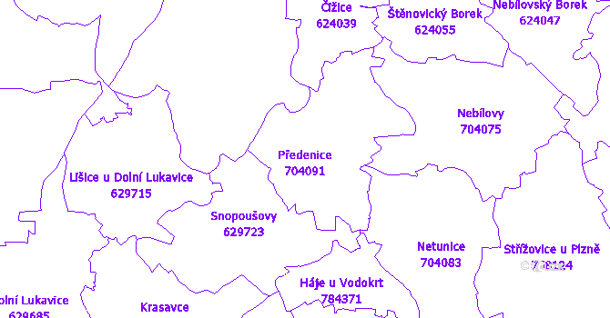 Katastrální mapa Předenice