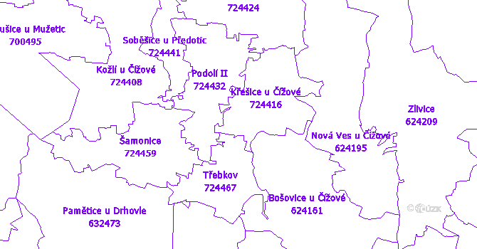 Katastrální mapa Předotice