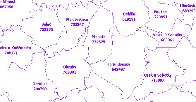 Katastrální mapa Přepeře