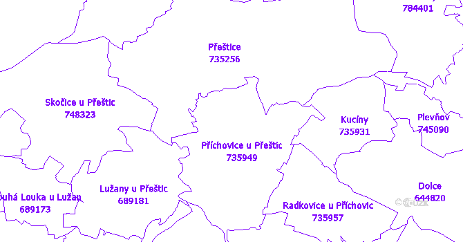 Katastrální mapa Příchovice