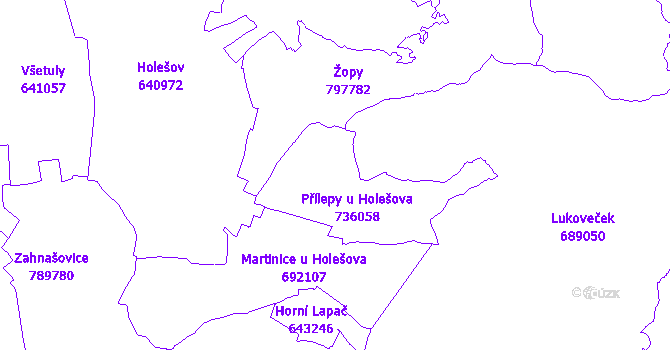 Katastrální mapa Přílepy