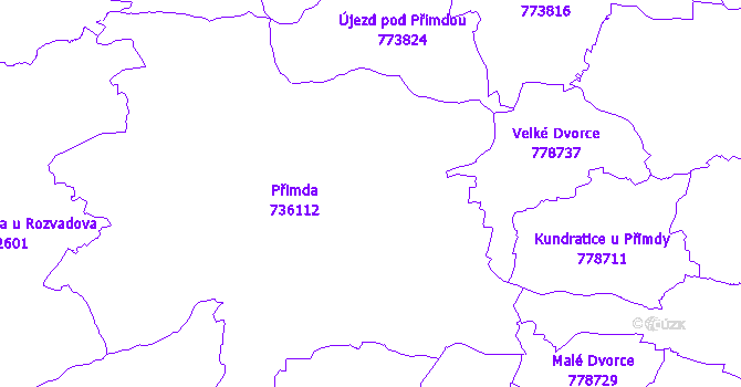 Katastrální mapa Přimda