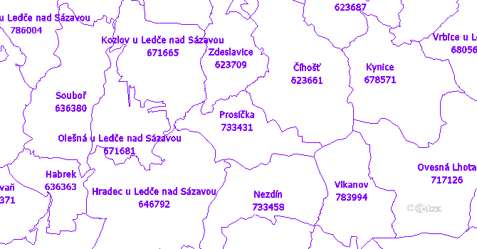 Katastrální mapa Prosíčka