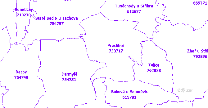 Katastrální mapa Prostiboř