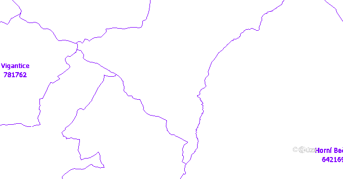 Katastrální mapa Prostřední Bečva