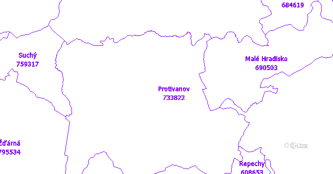 Katastrální mapa Protivanov
