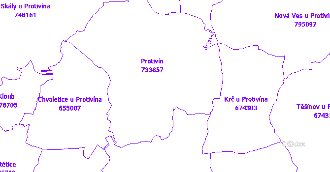Katastrální mapa Protivín
