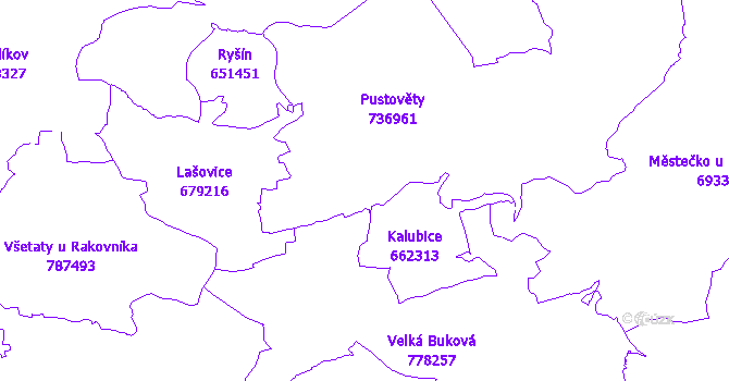 Katastrální mapa Pustověty