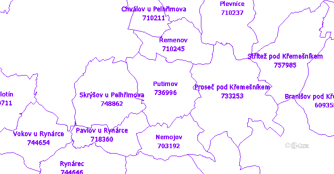Katastrální mapa Putimov