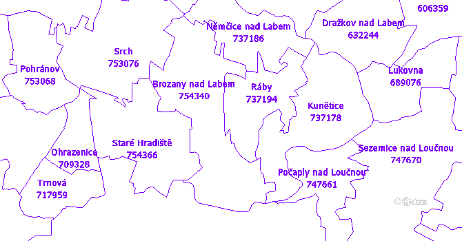 Katastrální mapa Ráby