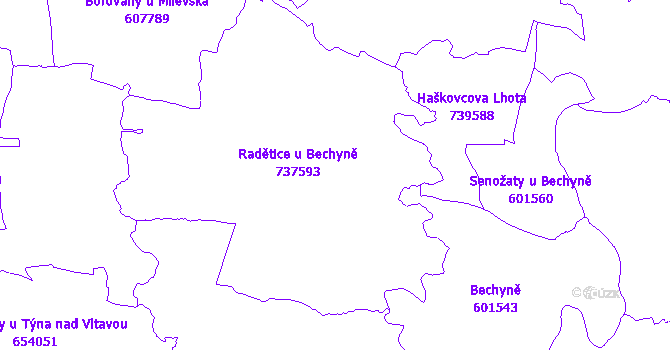 Katastrální mapa Radětice