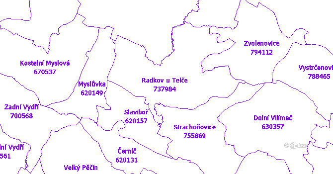Katastrální mapa Radkov