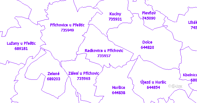 Katastrální mapa Radkovice