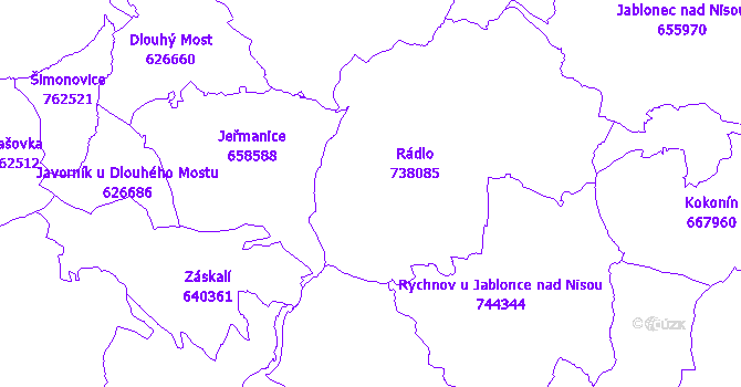 Katastrální mapa Rádlo