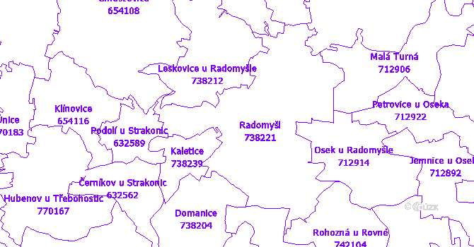 Katastrální mapa Radomyšl