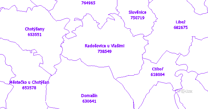 Katastrální mapa Radošovice