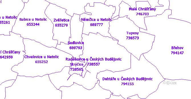 Katastrální mapa Radošovice