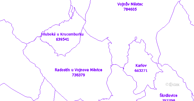 Katastrální mapa Radostín
