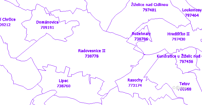 Katastrální mapa Radovesnice II