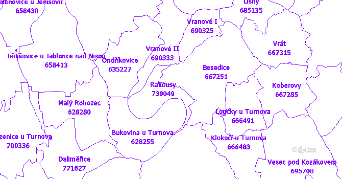 Katastrální mapa Rakousy