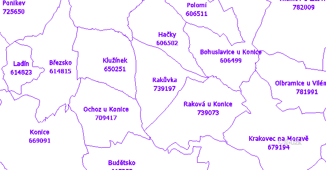 Katastrální mapa Rakůvka