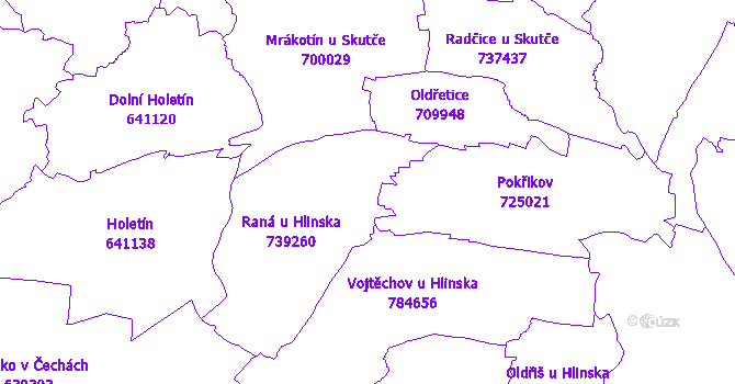 Katastrální mapa Raná
