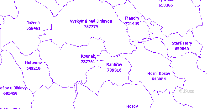 Katastrální mapa Rantířov