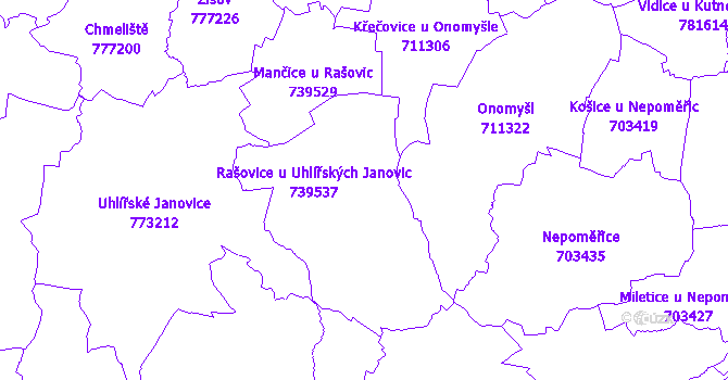 Katastrální mapa Rašovice
