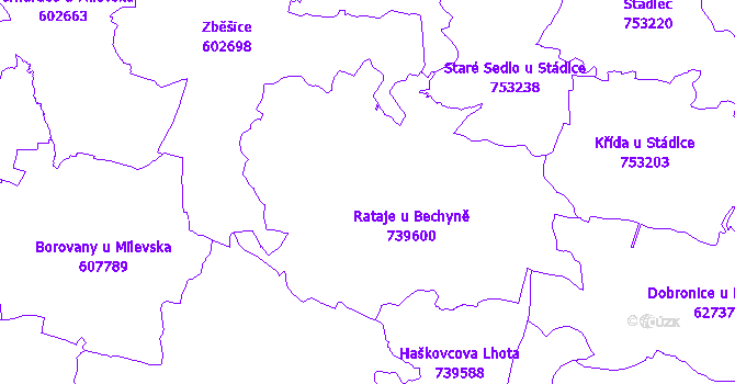 Katastrální mapa Rataje