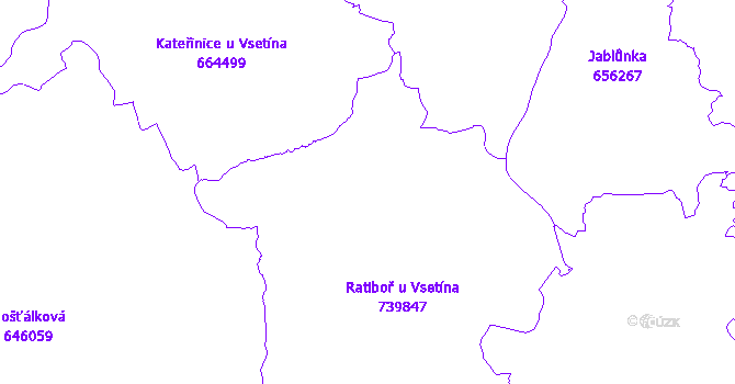 Katastrální mapa Ratiboř