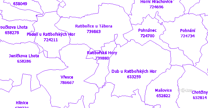 Katastrální mapa Ratibořské Hory